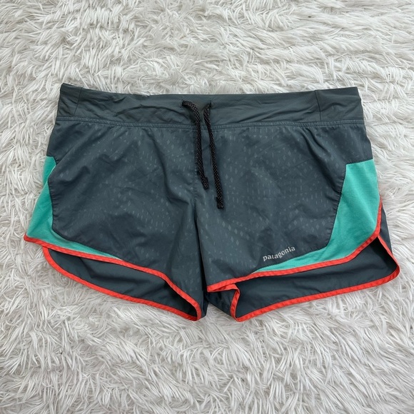 Patagonia Pants - Patagonia Women’s Stryker Shorts Size Medium 3” Teal Grey and Orange